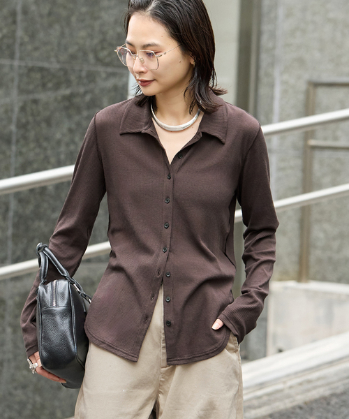 JOURNAL STANDARD(ジャーナルスタンダード)の「《追加2》SHEER SKIN シャツ(Tシャツ/カットソー・レディース・ネイビー/グレー/ブラウン・FREE)」の6枚目の写真