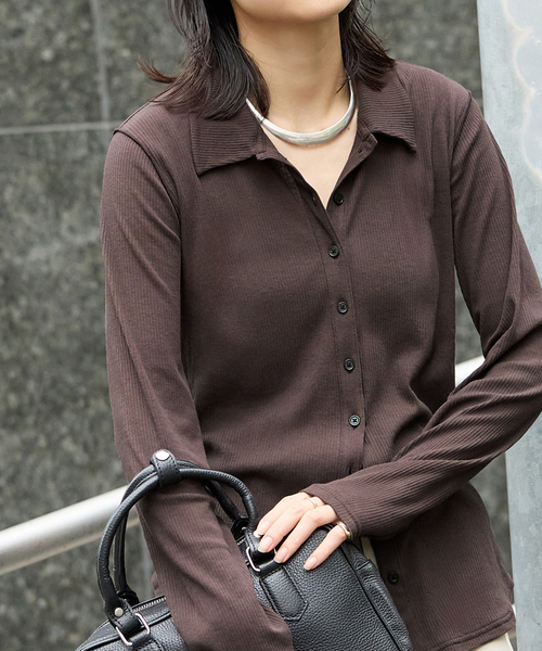 JOURNAL STANDARD(ジャーナルスタンダード)の「《追加2》SHEER SKIN シャツ(Tシャツ/カットソー・レディース・ネイビー/グレー/ブラウン・FREE)」の7枚目の写真