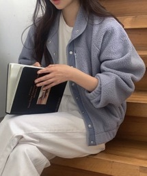 スタンドカラー ボアブルゾン