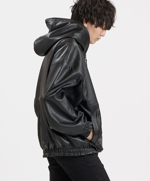 NO ID.(ノーアイディ)の「mj11999- シープレザーBIGフーデッドBLZ ブルゾン(859030-557L)(ブルゾン・メンズ・ブラック・ONE SIZE)」の13枚目の写真