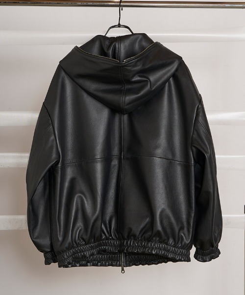 NO ID.(ノーアイディ)の「mj11999- シープレザーBIGフーデッドBLZ ブルゾン(859030-557L)(ブルゾン・メンズ・ブラック・ONE SIZE)」の17枚目の写真