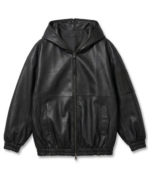 NO ID.(ノーアイディ)の「mj11999- シープレザーBIGフーデッドBLZ ブルゾン(859030-557L)(ブルゾン・メンズ・ブラック・ONE SIZE)」の18枚目の写真