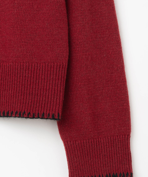 Millo Archive（ミロ アーカイブ）の「SLANTED ヘンリーネックニット [バーガンディ]（ニット/セーター・レディース・その他・MEDIUM/LARGE/X-LARGE）」の3枚目の写真