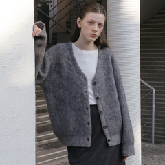 GRANCY】Damage Boucle Knit Cardigan / ダメージデザインブークレ