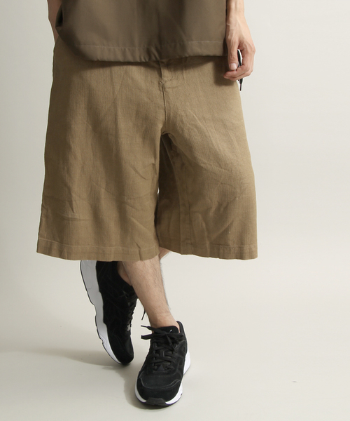 WEGO(ウィゴー)の「WEGO/綿麻ワイドショーツ(その他パンツ・メンズ・ベージュ/カーキ/ブラック・LARGE/MEDIUM)」の1枚目の写真