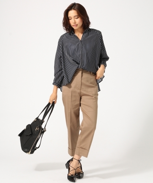 GLOBAL WORK(グローバルワーク)の「ギャザーブラウス長袖/725095(シャツ/ブラウス・レディース・ライトピンク/ブラック/ネイビー/その他3/ホワイト・SMALL/LARGE/MEDIUM)」の8枚目の写真