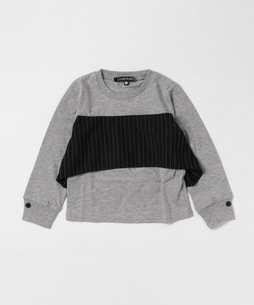 CHUBBYGANG（チャビーギャング）の「フレアデザインロングＴシャツ（Tシャツ/カットソー・キッズ・ホワイト/ライトグレー/ブラック・150/120/110/130/160/140/100）」の3枚目の写真