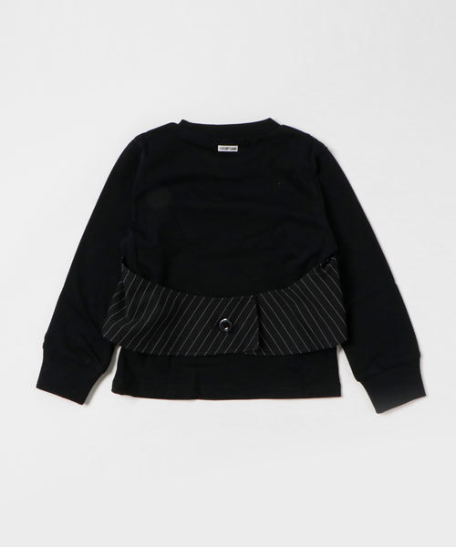 CHUBBYGANG（チャビーギャング）の「フレアデザインロングＴシャツ（Tシャツ/カットソー・キッズ・ホワイト/ライトグレー/ブラック・150/120/110/130/160/140/100）」の4枚目の写真