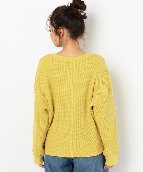 Another Edition(アナザーエディション)の「ワッフルキーネックプルオーバー(Tシャツ/カットソー・レディース・ナチュラル/イエロー・FREE)」の10枚目の写真