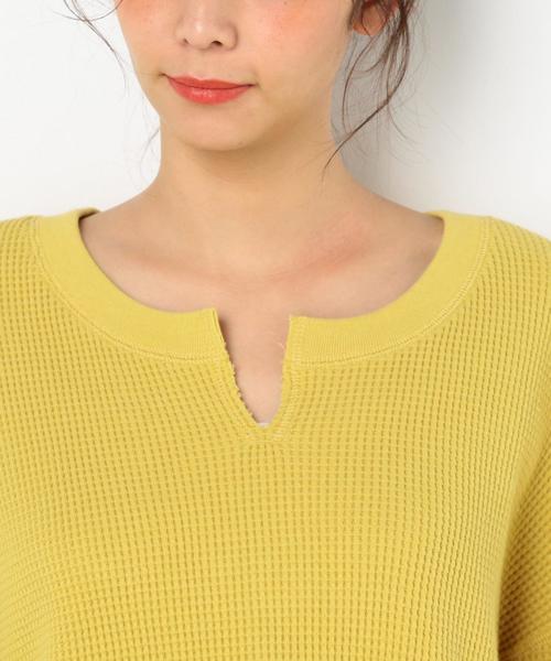 Another Edition(アナザーエディション)の「ワッフルキーネックプルオーバー(Tシャツ/カットソー・レディース・ナチュラル/イエロー・FREE)」の6枚目の写真