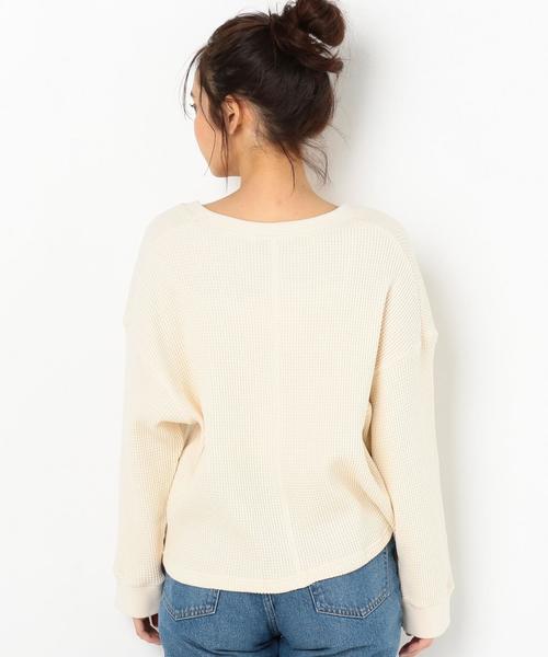 Another Edition(アナザーエディション)の「ワッフルキーネックプルオーバー(Tシャツ/カットソー・レディース・ナチュラル/イエロー・FREE)」の9枚目の写真