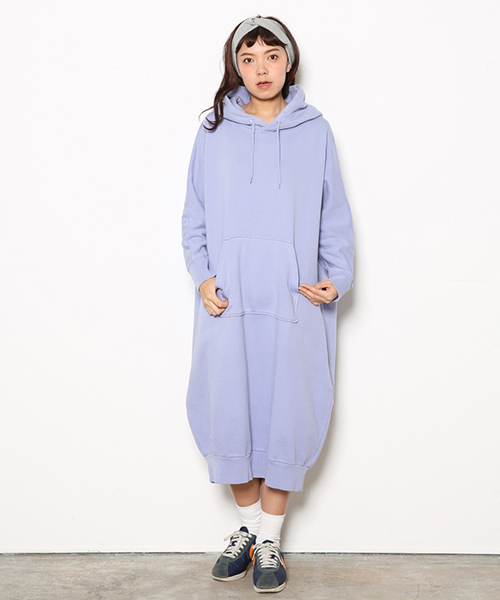 RODEO CROWNS WIDE BOWL（ロデオクラウンズワイドボウル）の「USED パーカー ワンピース（ワンピース・レディース・ライトパープル/オフホワイト/トップグレー・FREE）」の3枚目の写真