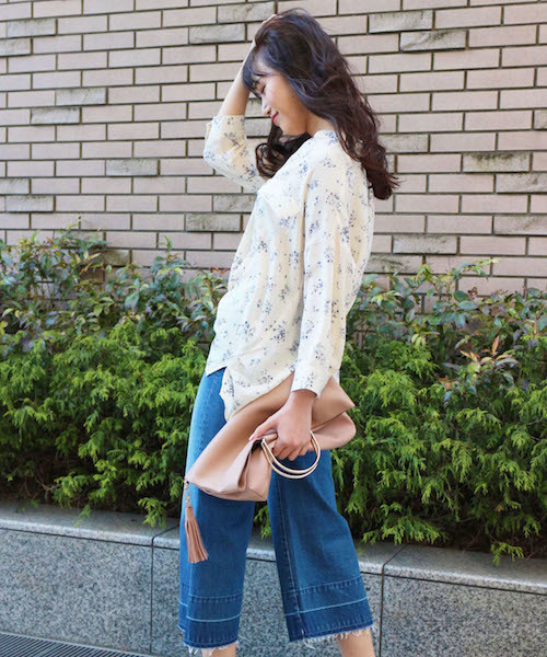 FREE'S MART（フリーズマート）の「とろみ小花柄スキッパーシャツ（シャツ/ブラウス・レディース・ピンク/ネイビー/ホワイト・FREE）」の18枚目の写真