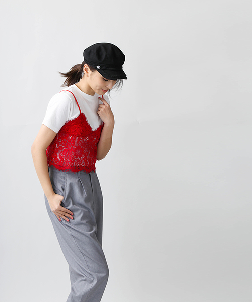 WEGO（ウィゴー）の「WEGO/【2点セット】レースビスチェレイヤードTシャツ（Tシャツ/カットソー・レディース・レッド/ホワイト/ブラック/イエロー/ターコイズブルー/ダークオレンジ・FREE）」の14枚目の写真