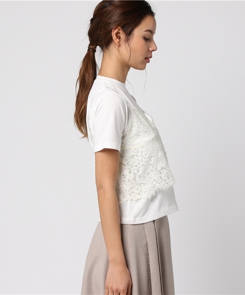 WEGO（ウィゴー）の「WEGO/【2点セット】レースビスチェレイヤードTシャツ（Tシャツ/カットソー・レディース・レッド/ホワイト/ブラック/イエロー/ターコイズブルー/ダークオレンジ・FREE）」の18枚目の写真