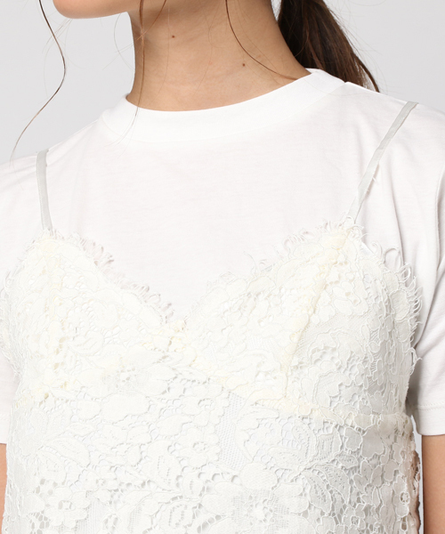 WEGO（ウィゴー）の「WEGO/【2点セット】レースビスチェレイヤードTシャツ（Tシャツ/カットソー・レディース・レッド/ホワイト/ブラック/イエロー/ターコイズブルー/ダークオレンジ・FREE）」の20枚目の写真