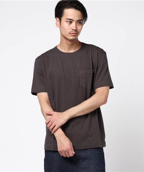 Lovege(ロベージ)の「Lovege-S/S POCKET TEE オーガニックコットン ポケット付き Tシャツ(Tシャツ/カットソー・メンズ・ネイビー/スミクロ/グリーン系その他/ヘザーグレー/レモンイエロー/レッド系その他・3/2)」の2枚目の写真