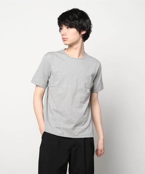 Lovege(ロベージ)の「Lovege-S/S POCKET TEE オーガニックコットン ポケット付き Tシャツ(Tシャツ/カットソー・メンズ・ネイビー/スミクロ/グリーン系その他/ヘザーグレー/レモンイエロー/レッド系その他・3/2)」の3枚目の写真