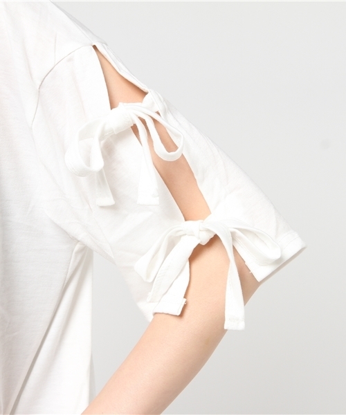 MERLOT（メルロー）の「リボンスリーブカットソー1099（Tシャツ/カットソー・レディース・ピンク/ブラウン/オフホワイト/ブラック・FREE）」の5枚目の写真