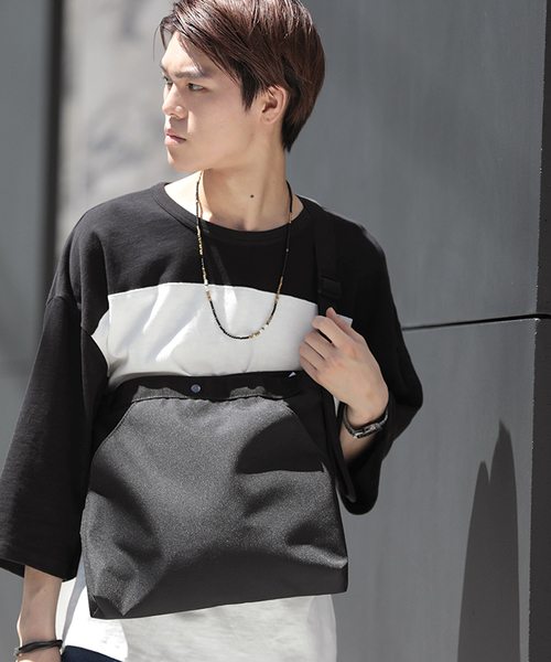 WEGO（ウィゴー）の「WEGO/ファンクショナルサコッシュ（ショルダーバッグ・メンズ・ネイビー/ブラック/杢グレー/ホワイト/オレンジ・FREE）」の3枚目の写真