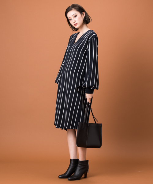 Gallardagalante ガリャルダガランテ の ストライプドレープワンピース ワンピース Wear