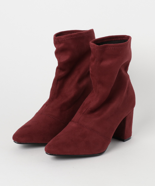 KOBE LETTUCE（コウベレタス）の「太ヒールで歩きやすい♪足に柔らかくフィットする！ストレッチショートブーツ/シューズ/レディース[I1387]神戸レタス（ブーツ・レディース・ブラック/ブラック系その他/ワイン/キャメル/ライトグレー・L/LL/M/S）」の5枚目の写真