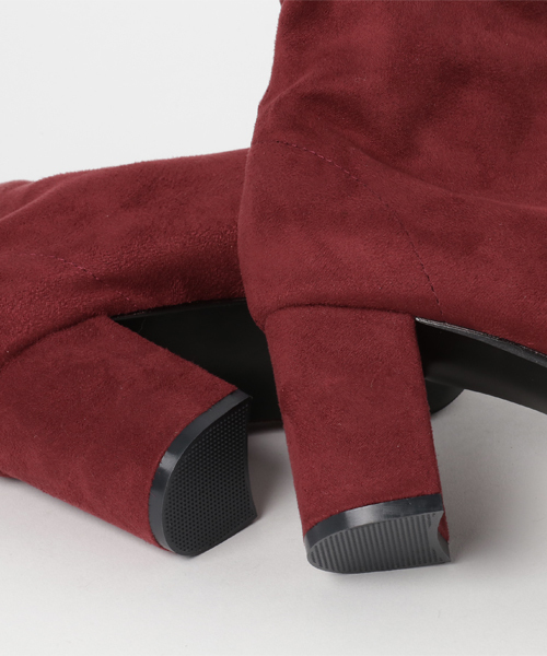 KOBE LETTUCE（コウベレタス）の「太ヒールで歩きやすい♪足に柔らかくフィットする！ストレッチショートブーツ/シューズ/レディース[I1387]神戸レタス（ブーツ・レディース・ブラック/ブラック系その他/ワイン/キャメル/ライトグレー・L/LL/M/S）」の8枚目の写真