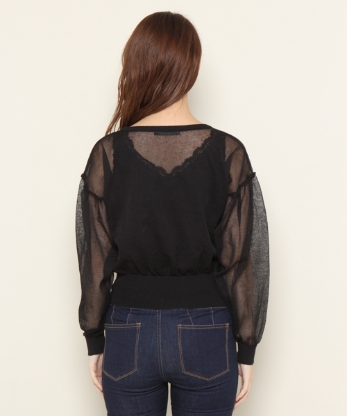 PAGEBOY（ページボーイ）の「透けニットプルオーバー（ニット/セーター・レディース・ブラック/オフホワイト/ベージュ/ライトブルー・FREE）」の15枚目の写真