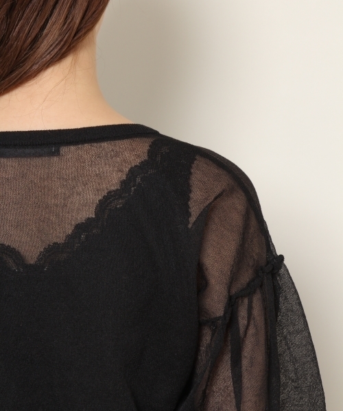 PAGEBOY（ページボーイ）の「透けニットプルオーバー（ニット/セーター・レディース・ブラック/オフホワイト/ベージュ/ライトブルー・FREE）」の16枚目の写真