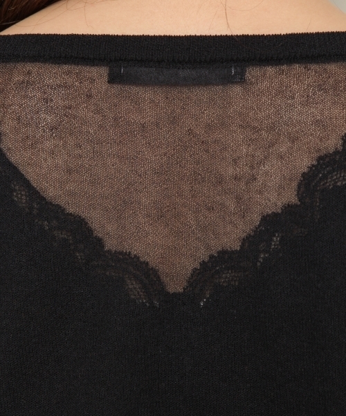 PAGEBOY（ページボーイ）の「透けニットプルオーバー（ニット/セーター・レディース・ブラック/オフホワイト/ベージュ/ライトブルー・FREE）」の5枚目の写真