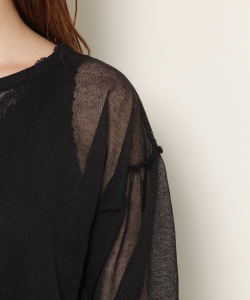 PAGEBOY（ページボーイ）の「透けニットプルオーバー（ニット/セーター・レディース・ブラック/オフホワイト/ベージュ/ライトブルー・FREE）」の8枚目の写真