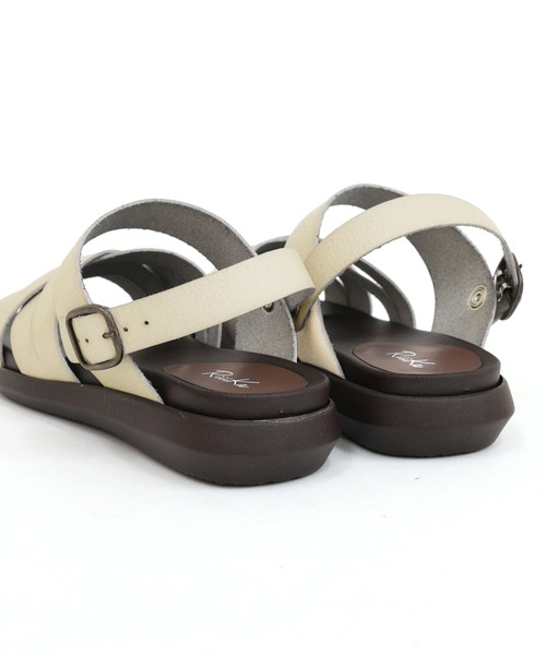 RiiiKa（リーカ）の「【MADE IN JAPAN】【安心の日本製】ダブルクロスサンダル【RiiiKa/リーカ】（サンダル・レディース・ブラウン/ブラック/グレイッシュベージュ/イエロー/キャメル/レッド・LL/M/S/L）」の20枚目の写真