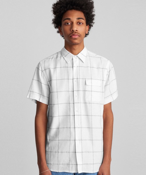 Saturdays NYC（サタデーズ ニューヨークシティ ）の「Laszlo Boucle Window Shirt（シャツ/ブラウス・メンズ・ブラック/ホワイト/ネイビー・M/L/S/X-SMALL/XL）」の2枚目の写真