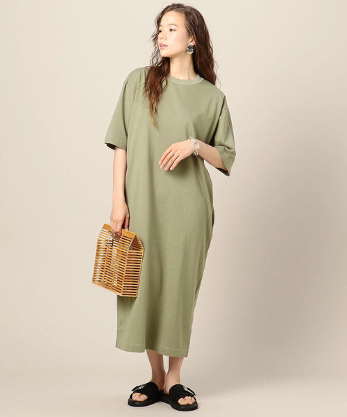 BEAUTY&YOUTH UNITED ARROWS（ビューティーアンドユースユナイテッドアローズ）の「BY∴ コットンTEEワンピース o（ワンピース・レディース・ホワイト/ブラック/オリーブ/ダークブラウン・FREE）」の4枚目の写真