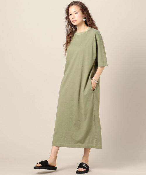 BEAUTY&YOUTH UNITED ARROWS（ビューティーアンドユースユナイテッドアローズ）の「BY∴ コットンTEEワンピース o（ワンピース・レディース・ホワイト/ブラック/オリーブ/ダークブラウン・FREE）」の19枚目の写真