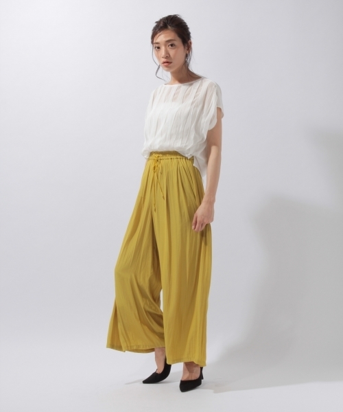 laboratory work（ラボラトリーワーク）の「サテンギャザーパンツ（その他パンツ・レディース・ブラウン/ネイビー/イエロー・MEDIUM）」の8枚目の写真