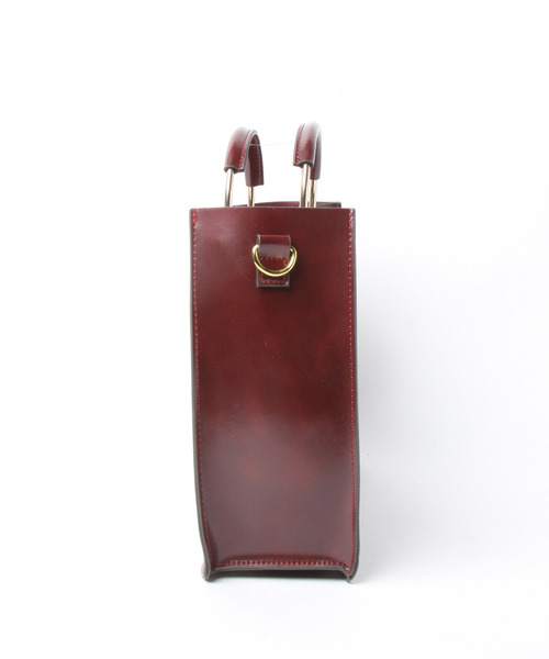 LIPSTAR（リップスター）の「メタルハンドル2WAYバッグ（ハンドバッグ・レディース・ブラック/ボルドー・M）」の4枚目の写真