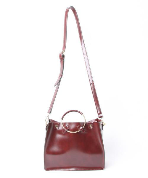 LIPSTAR（リップスター）の「メタルハンドル2WAYバッグ（ハンドバッグ・レディース・ブラック/ボルドー・M）」の10枚目の写真