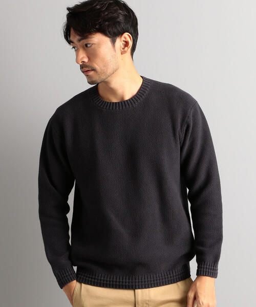 green label relaxing（グリーンレーベルリラクシング）の「MC ウォッシュドカノコ クルーネック ニット ◆（ニット/セーター・メンズ・ブラック/オフホワイト/オレンジ系その他/ロイヤルブルー・S/M/L）」の3枚目の写真
