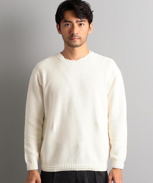 green label relaxing（グリーンレーベルリラクシング）の「MC ウォッシュドカノコ クルーネック ニット ◆（ニット/セーター・メンズ・ブラック/オフホワイト/オレンジ系その他/ロイヤルブルー・S/M/L）」の5枚目の写真