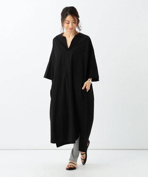 Demi-Luxe BEAMS（デミルクス ビームス）の「TICCA / 別注 キーネック ショートスリーブ ワンピース（ワンピース・レディース・ブラック・ONE SIZE）」の12枚目の写真