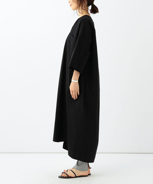 Demi-Luxe BEAMS（デミルクス ビームス）の「TICCA / 別注 キーネック ショートスリーブ ワンピース（ワンピース・レディース・ブラック・ONE SIZE）」の5枚目の写真