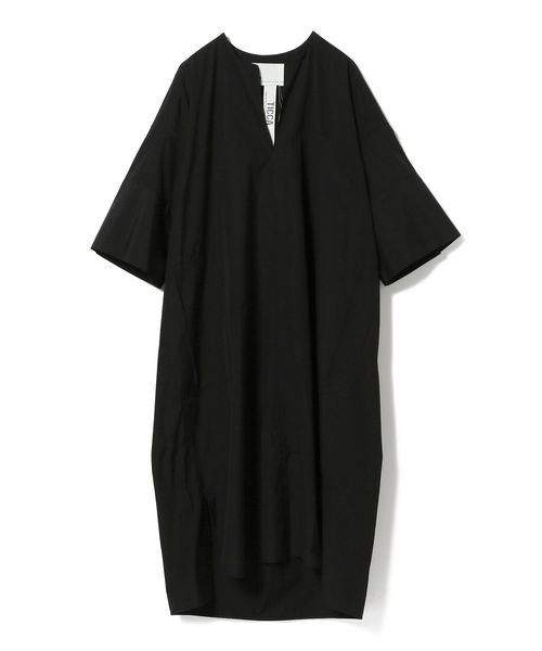 Demi-Luxe BEAMS（デミルクス ビームス）の「TICCA / 別注 キーネック ショートスリーブ ワンピース（ワンピース・レディース・ブラック・ONE SIZE）」の4枚目の写真