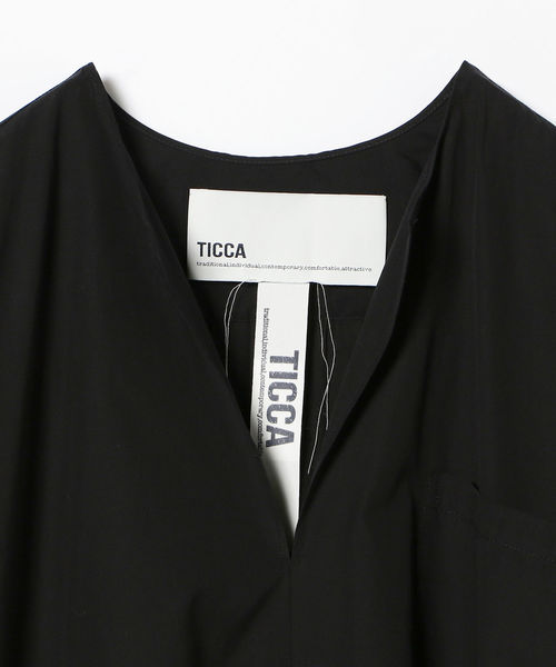 Demi-Luxe BEAMS（デミルクス ビームス）の「TICCA / 別注 キーネック ショートスリーブ ワンピース（ワンピース・レディース・ブラック・ONE SIZE）」の17枚目の写真