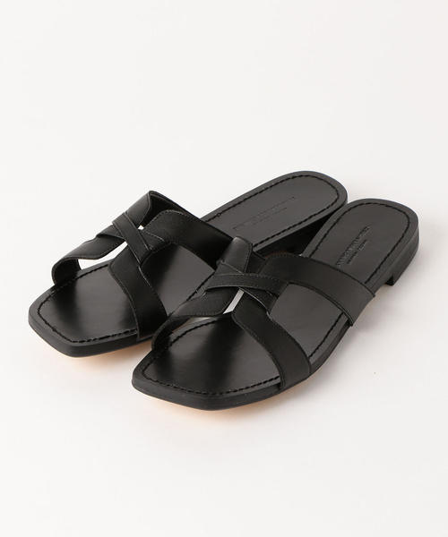 green label relaxing（グリーンレーベルリラクシング）の「CFC スクエアクロス サンダル(1.5cmヒール)（サンダル・レディース・ホワイト/ブラック/ブラウン・S/M/L）」の2枚目の写真