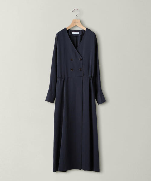 BEAUTY&YOUTH UNITED ARROWS（ビューティーアンドユースユナイテッドアローズ）の「BY マットデシンフロントボタンVネックワンピース ◆（ワンピース・レディース・ケリー/ベージュ/ネイビー・FREE）」の12枚目の写真