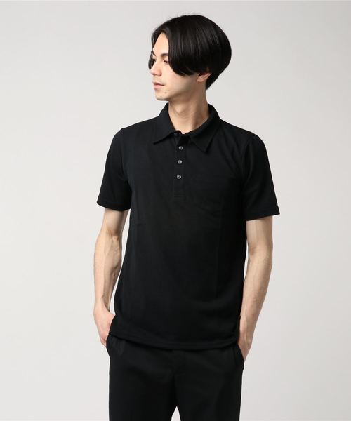 1 to 10 people(ワントゥテンピープル)の「1to10 people Select/ワントゥテンピープルセレクト/ドライ鹿の子 ポロシャツ(ポロシャツ)」|ブラック