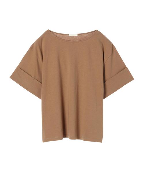 earth music&ecology（アースミュージックアンドエコロジー）の「・ワイドカフスTシャツ ●（Tシャツ/カットソー・レディース・ブラック/パープル/カーキ/アイボリー/ライトブラウン/杢グレー・FREE）」の15枚目の写真