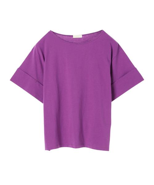 earth music&ecology（アースミュージックアンドエコロジー）の「・ワイドカフスTシャツ ●（Tシャツ/カットソー・レディース・ブラック/パープル/カーキ/アイボリー/ライトブラウン/杢グレー・FREE）」の17枚目の写真