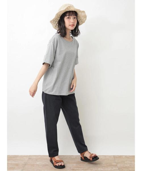 earth music&ecology（アースミュージックアンドエコロジー）の「・ワイドカフスTシャツ ●（Tシャツ/カットソー・レディース・ブラック/パープル/カーキ/アイボリー/ライトブラウン/杢グレー・FREE）」の18枚目の写真